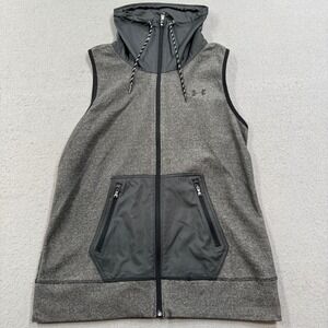 Under Armour Vest Women's Medium Gray Hybrid ColdGear Zip Up Heathered Training